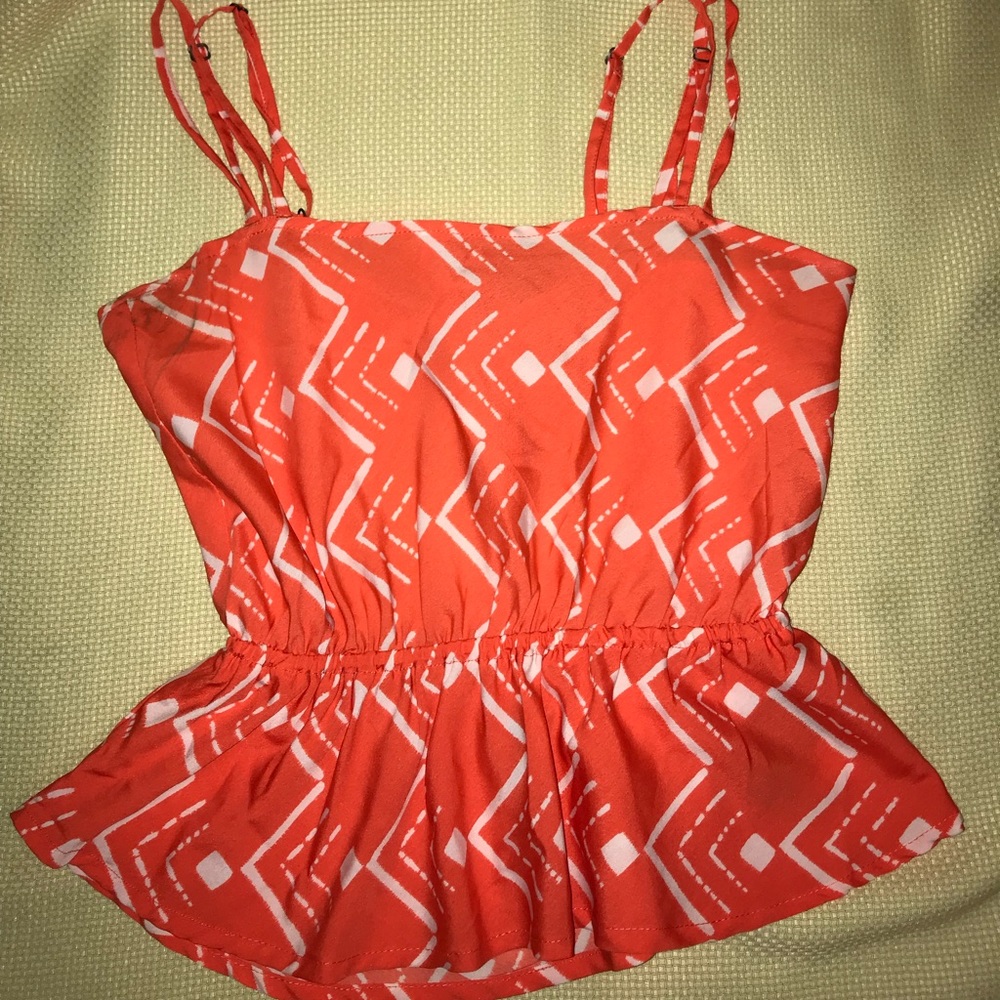 Orange pattern tank top